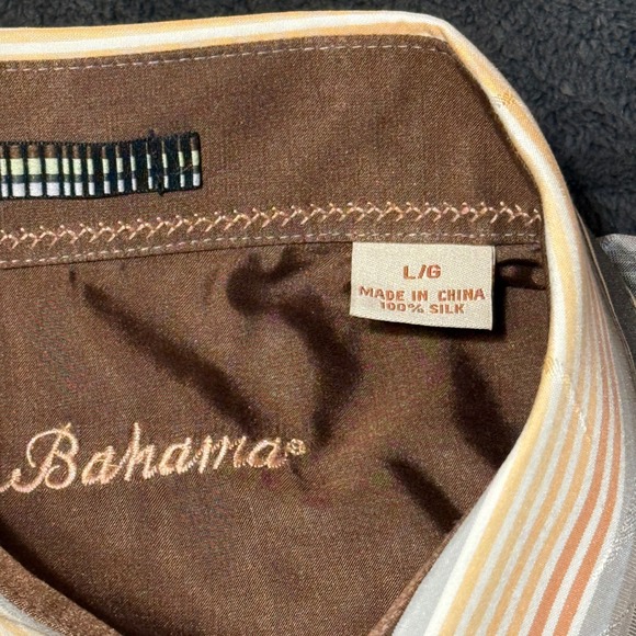Tommy Bahama Silk Striped Long Sleeve Button Up Shirt Menswear Patterned Large - Picture 3 of 11